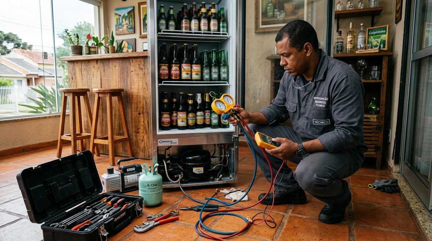 Técnico de conserto de cervejeira em residência em Maceió‑AL